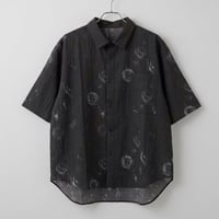 シアサッカー総柄シャツ【ワイドシルエット】　63702301   BK1