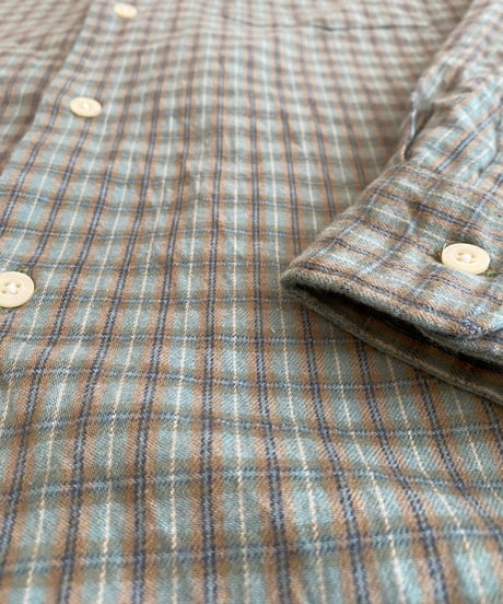 MANUAL ALPHABET マニュアルアルファベット（ユニセックス）/ BRUSHED TWILL CHECK LOOSE FIT R/C SHIRTS 【グリーン×ベージュチェック】