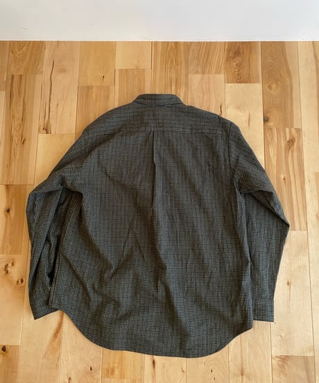 MANUAL ALPHABET マニュアルアルファベット（ユニセックス）/ BRUSHED TWILL CHECK LOOSE FIT R/C SHIRTS 【オリーブ×ネイビーチェック】