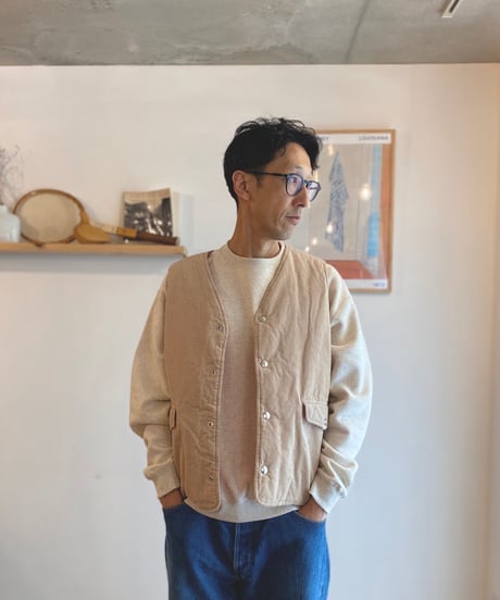 NECESSARY OR UNNECESSARY (NOUN) ナウン  /　CORDUROY VEST 【ナチュラル】