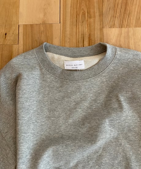 MANUAL ALPHABET マニュアルアルファベット（ユニセックス）/  30/10 WIDE SWEAT SHIRT 【杢グレー】