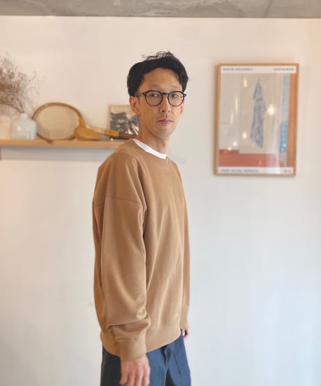MANUAL ALPHABET マニュアルアルファベット（ユニセックス）/  30/10 WIDE SWEAT SHIRT 【キャメル】