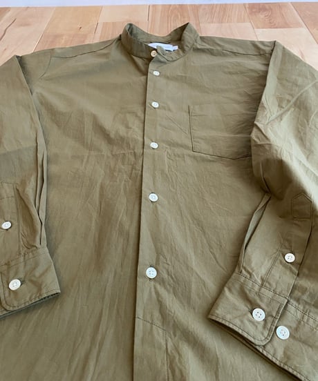 MANUAL ALPHABET マニュアルアルファベット（ユニセックス）/ WASHER TYPEWRITER LOOSE FIT B/C SHIRTS 【オリーブ】