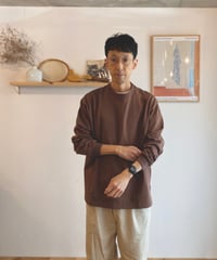 MANUAL ALPHABET マニュアルアルファベット（ユニセックス）/ FANCTIONAL PRD WIDE LS TEE 【ブラウン】