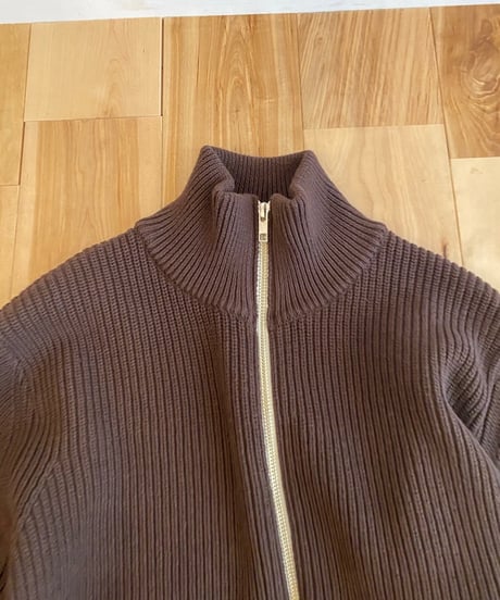 MANUAL ALPHABET マニュアルアルファベット（ユニセックス）/　ALL TIME KNIT RIB ZIP　【コーヒー】
