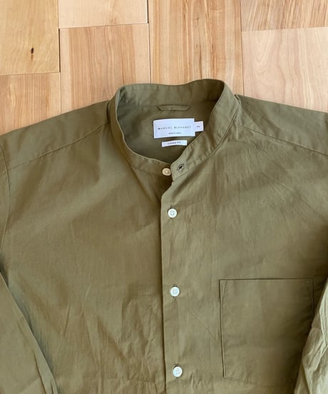 MANUAL ALPHABET マニュアルアルファベット（ユニセックス）/ WASHER TYPEWRITER LOOSE FIT B/C SHIRTS 【オリーブ】
