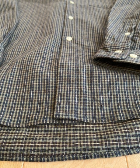 MANUAL ALPHABET マニュアルアルファベット（ユニセックス）/ BRUSHED TWILL CHECK LOOSE FIT R/C SHIRTS 【オリーブ×ネイビーチェック】