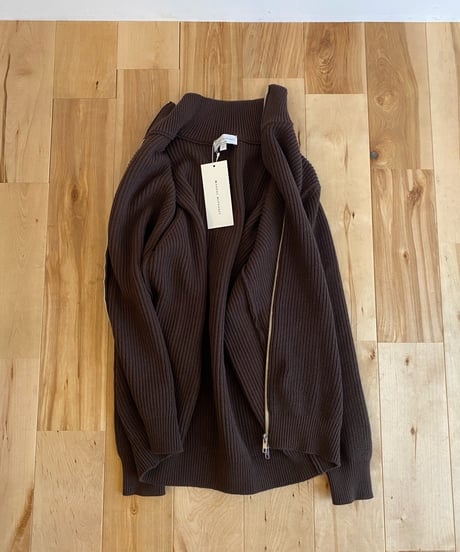 MANUAL ALPHABET マニュアルアルファベット（ユニセックス）/　ALL TIME KNIT RIB ZIP　【コーヒー】