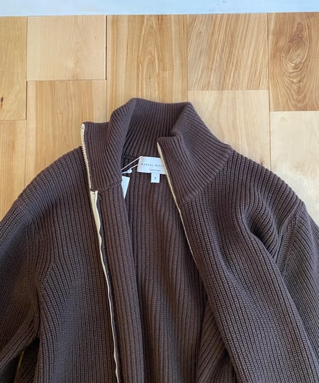 MANUAL ALPHABET マニュアルアルファベット（ユニセックス）/　ALL TIME KNIT RIB ZIP　【コーヒー】