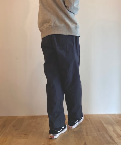 MANUAL ALPHABET マニュアルアルファベット（ユニセックス）/ BACK SATIN EASY BAKER PANTS バックサテンイージーベイカー【ネイビー】