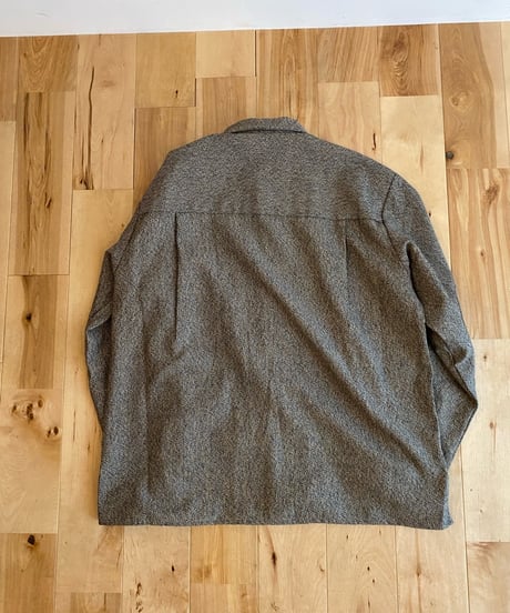 MANUAL ALPHABET マニュアルアルファベット（ユニセックス）/ COTTON TWEED PATCH SHIRTS 【ベージュ】