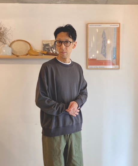 MANUAL ALPHABET マニュアルアルファベット（ユニセックス）/  30/10 WIDE SWEAT SHIRT 【チャコール】