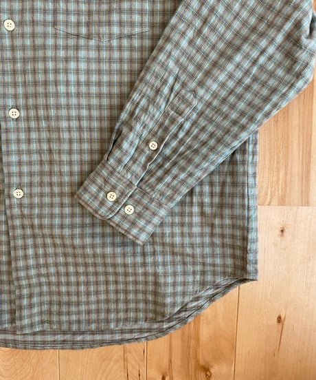 MANUAL ALPHABET マニュアルアルファベット（ユニセックス）/ BRUSHED TWILL CHECK LOOSE FIT R/C SHIRTS 【グリーン×ベージュチェック】