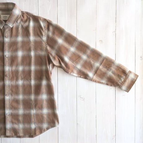 《 MEN 》 weac. / KURUMICHAN コットンネルシャツ ( OMBRE CHECK )