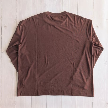 《 WOMEN 》 MANON / SOFT KNIT CREW LONG SLEEVE TEE ( BROWN )