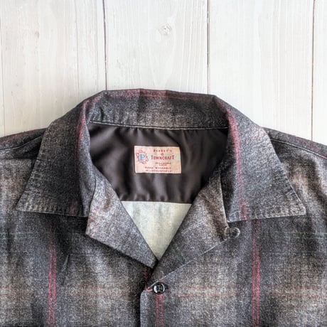 《 MEN 》 TOWNCRAFT / PRINTED COTTON NEL OMBRE CHECK SHIRT  ( GRAY )
