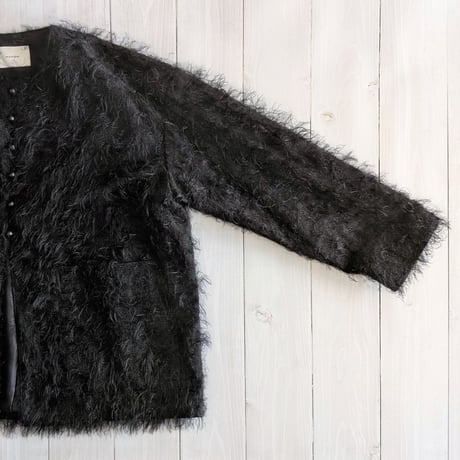 《 WOMEN 》 MANON / JACQUARD FUR JACKET ( BLACK )