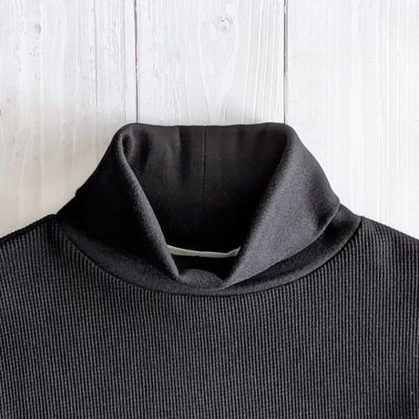 《 UNISEX 》 ämne / HIGH DENSITY WAFFLE turtle tee ( Black )