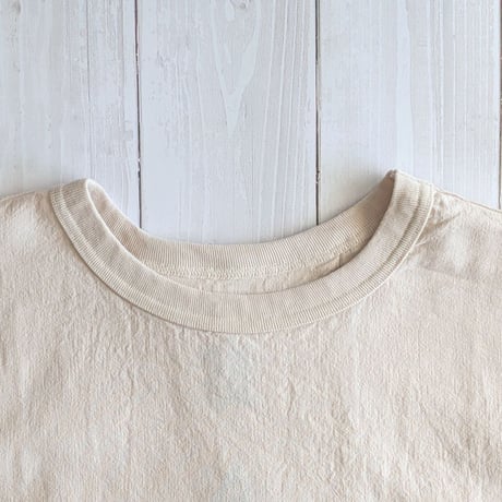 《 WOMEN 》 maillot / Linen Rich Back Tuck Shirt-Tee ( IVORY )
