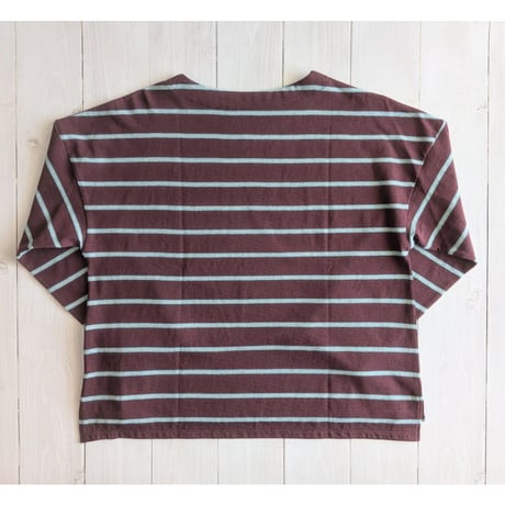 《 WOMEN 》 PONT DE CHALONS / レトロボーダー長袖プルオーバー ( ブラウン )