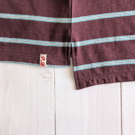《 WOMEN 》 PONT DE CHALONS / レトロボーダー長袖プルオーバー ( ブラウン )