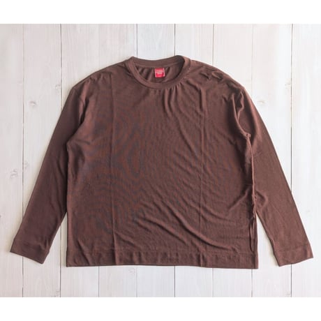 《 WOMEN 》 MANON / SOFT KNIT CREW LONG SLEEVE TEE ( BROWN )
