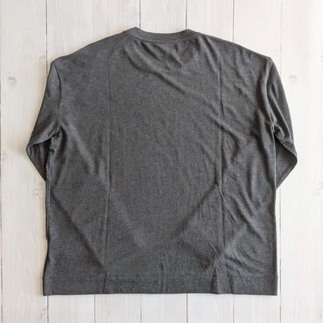 《 WOMEN 》 MANON / SOFT KNIT CREW LONG SLEEVE TEE ( CHARCOAL )