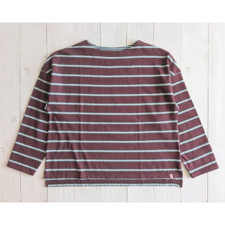《 WOMEN 》 PONT DE CHALONS / レトロボーダー長袖プルオーバー ( ブラウン )