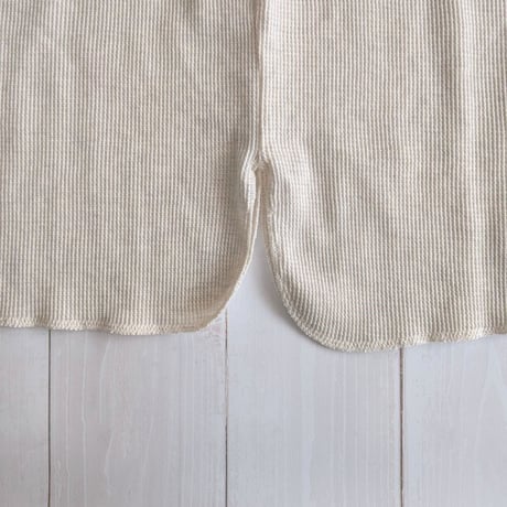 《 UNISEX 》 ämne / HIGH DENSITY WAFFLE turtle tee ( Oatmeal )