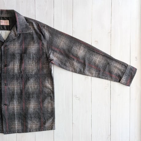 《 MEN 》 TOWNCRAFT / PRINTED COTTON NEL OMBRE CHECK SHIRT  ( GRAY )