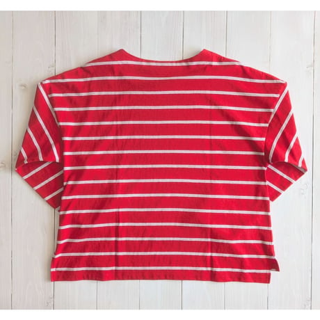 《 WOMEN 》 PONT DE CHALONS / レトロボーダー長袖プルオーバー ( レッド )