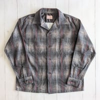 《 MEN 》 TOWNCRAFT / PRINTED COTTON NEL OMBRE CHECK SHIRT  ( GRAY )