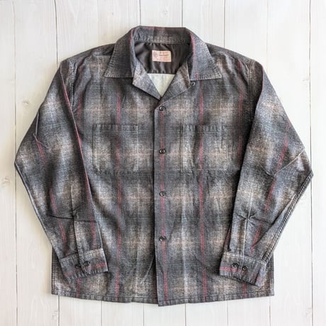 《 MEN 》 TOWNCRAFT / PRINTED COTTON NEL OMBRE CHECK SHIRT  ( GRAY )