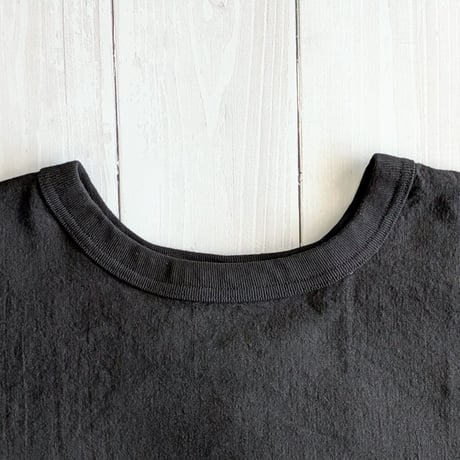 《 WOMEN 》 maillot / Linen Rich Back Tuck Shirt-Tee ( BLACK )