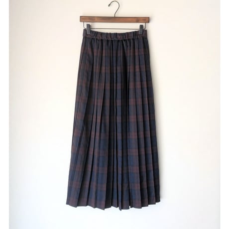 《 WOMEN 》 sosotto / チェック切替プリーツスカート ( NAVY )