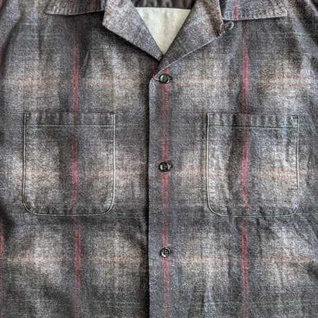 《 MEN 》 TOWNCRAFT / PRINTED COTTON NEL OMBRE CHECK SHIRT  ( GRAY )