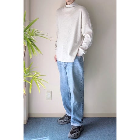 《 UNISEX 》 ämne / HIGH DENSITY WAFFLE turtle tee ( Oatmeal )