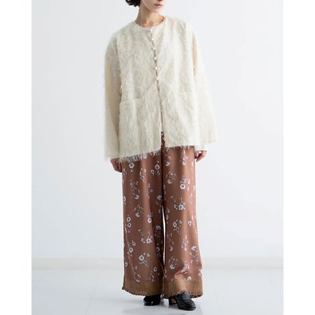 《 WOMEN 》 MANON / JACQUARD FUR JACKET ( IVORY )