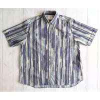 《 MEN 》 weac. / FLORIST 半袖シャツ ( GREY/NAVY STRIPE )