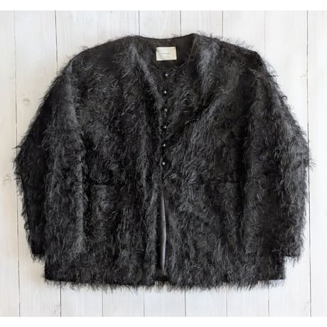 《 WOMEN 》 MANON / JACQUARD FUR JACKET ( BLACK )