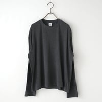 《 WOMEN 》 MANON / SOFT KNIT CREW LONG SLEEVE TEE ( CHARCOAL )