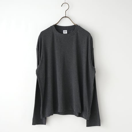 《 WOMEN 》 MANON / SOFT KNIT CREW LONG SLEEVE TEE ( CHARCOAL )