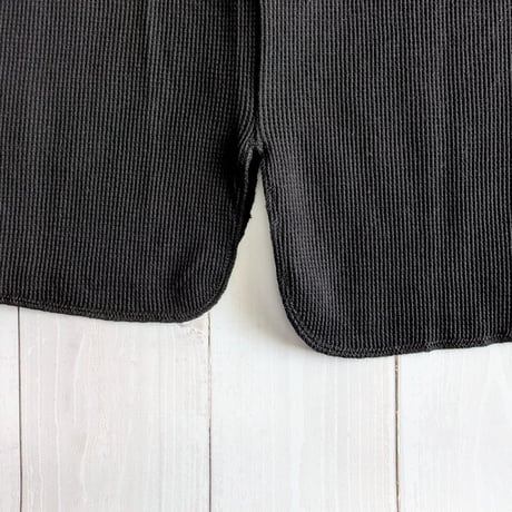 《 UNISEX 》 ämne / HIGH DENSITY WAFFLE turtle tee ( Black )