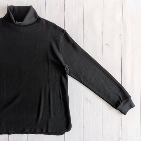 《 UNISEX 》 ämne / HIGH DENSITY WAFFLE turtle tee ( Black )