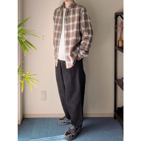 《 MEN 》 weac. / KURUMICHAN コットンネルシャツ ( OMBRE CHECK )