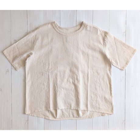 《 WOMEN 》 maillot / Linen Rich Back Tuck Shirt-Tee ( IVORY )