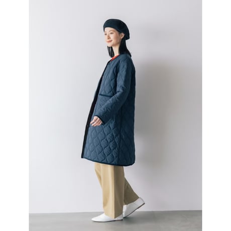 《 WOMEN 》 PONT DE CHALONS / キルティング リバーシブルコート ( ネイビー )