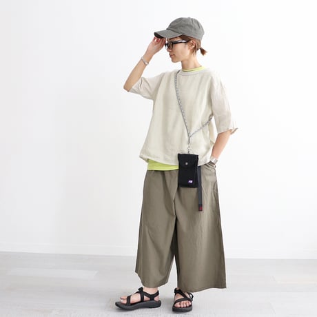 《 WOMEN 》 maillot / Linen Rich Back Tuck Shirt-Tee ( IVORY )