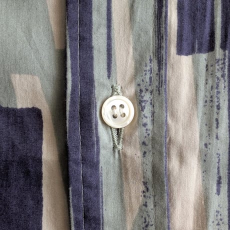 《 MEN 》 weac. / FLORIST 半袖シャツ ( GREY/NAVY STRIPE )