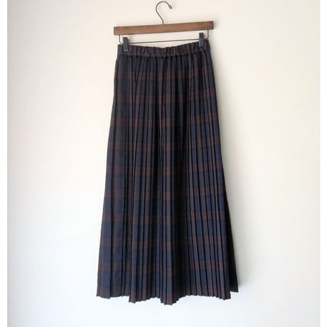 《 WOMEN 》 sosotto / チェック切替プリーツスカート ( NAVY )